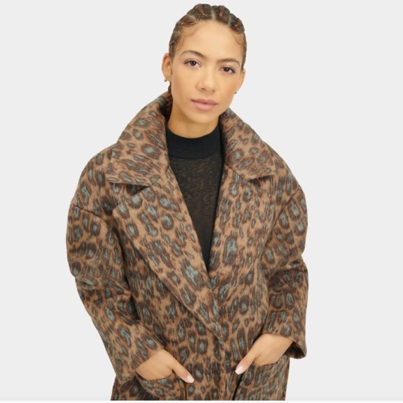 UGG HATTIE Long Oversized Coat Novelty M - Picture 10 of 10